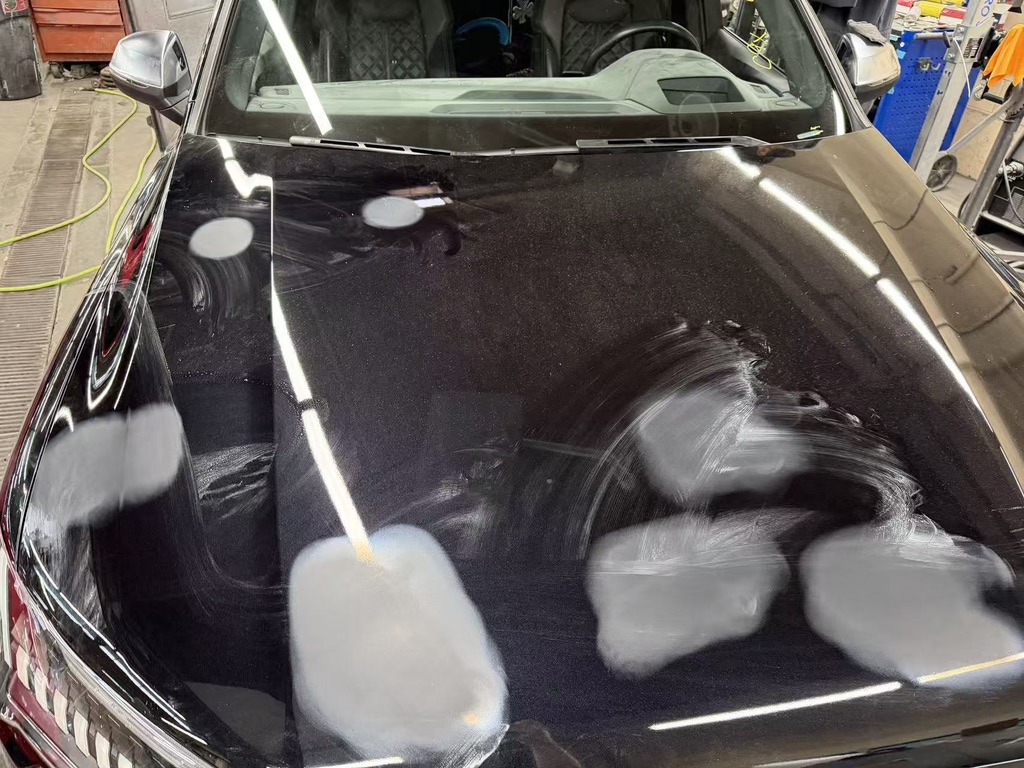 Audi hood before paint correction