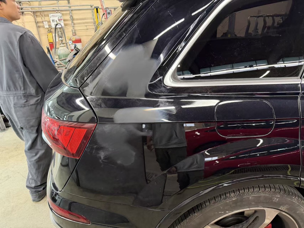 Audi rear panel before paint correction